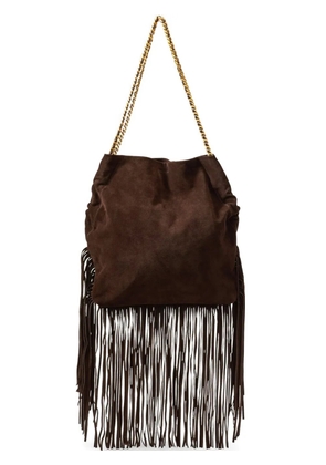 Veronica Beard Slouch fringed suede shoulder bag - Brown
