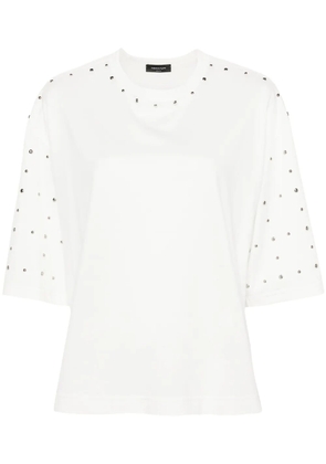 Fabiana Filippi stud-embellished cotton T-shirt - White