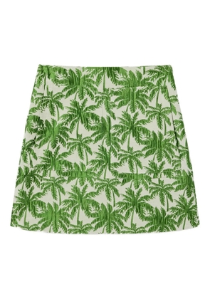 La DoubleJ palm tree-print mini skirt - Green