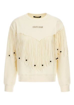 Roberto Cavalli fringe sweatshirt - Neutrals