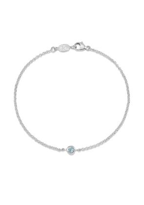 DOWER AND HALL single-aquamarine dewdrop chain bracelet - Silver