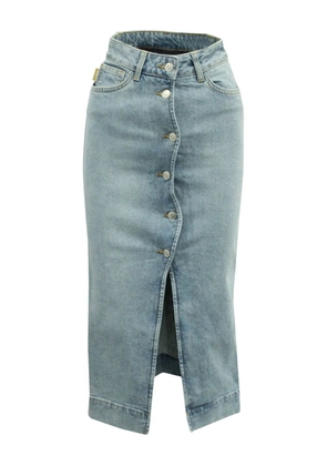 GANNI buttoned-front midi denim skirt - Blue