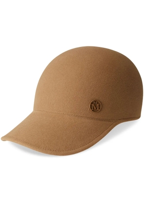 Maison Michel Tiger wool logo-plaque cap - Brown