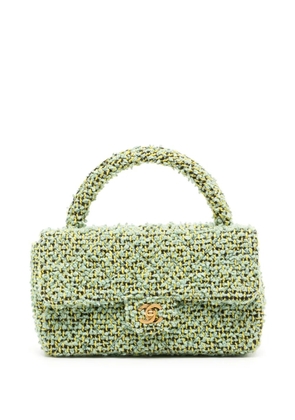 CHANEL Pre-Owned 1992 tweed CC turn-lock bag - Green