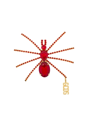 GCDS crystal spider brooch - Gold
