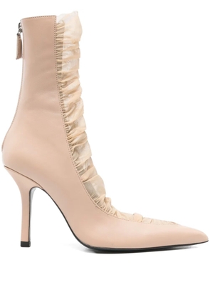 Patrizia Pepe 95mm second-skin ankle boots - Neutrals