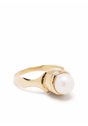 BEATRIZ PALACIOS gold-plated silver freshwater pearl signet ring