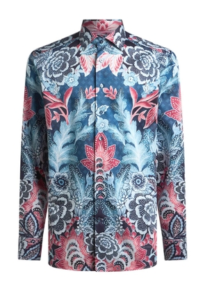 ETRO floral-print long-sleeves shirt - Blue