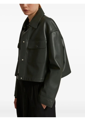 Yves Salomon flap-pocket leather jacket - Green