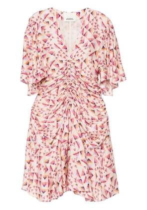 ISABEL MARANT Lienne geometric minidress - Neutrals