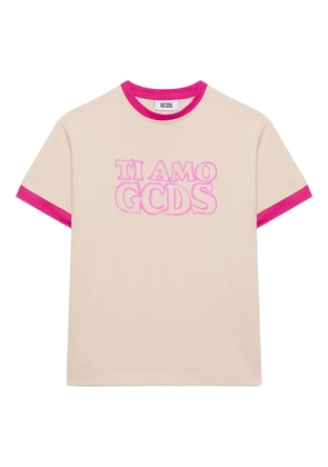 GCDS ringer graphic T-shirt - Neutrals