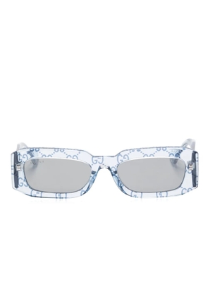 Gucci Eyewear GG monogram rectangle-frame sunglasses - Blue
