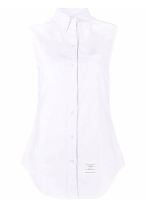 Thom Browne sleeveless pointed collar shirt - White