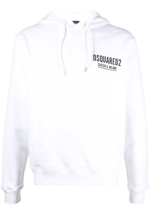 DSQUARED2 logo-print cotton hoodie - White