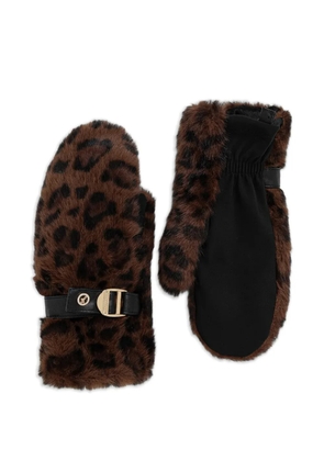 Joseph Ribkoff leopard-print buckle gloves - Brown