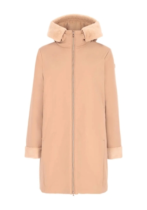 CONTE OF FLORENCE hooded fleece-trimmed jacket - Neutrals