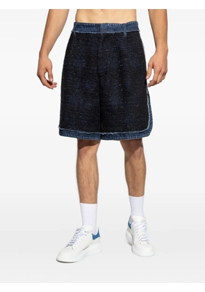 DSQUARED2 denim-trimmed tweed shorts - Blue