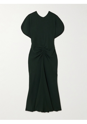 Victoria Beckham - Gathered Crepe Midi Dress - Green - UK 4,UK 6,UK 8,UK 10,UK 12,UK 14,UK 16