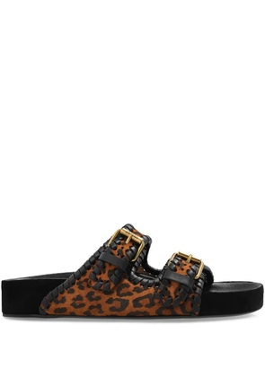 ISABEL MARANT Lennyo leopard-print sandals - Orange