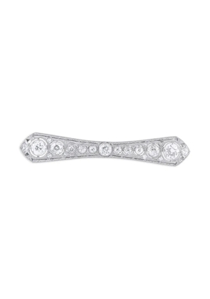LB Exclusive 14K white gold Art Deco diamond brooch - Silver