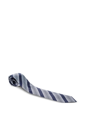Giorgio Armani Pre-Owned striped silk tie - Blue