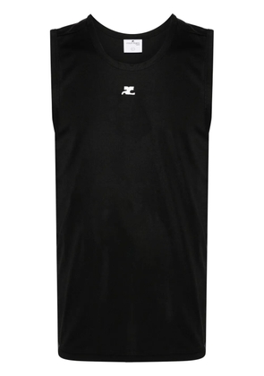 Courrèges logo-appliqué top - Black