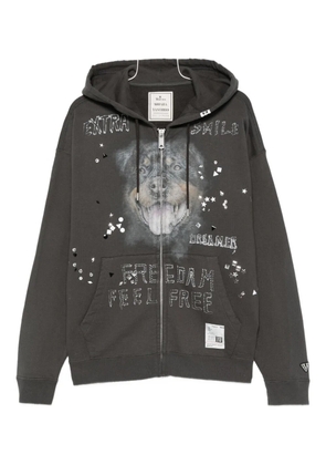 Maison MIHARA YASUHIRO zip-up cotton hoodie - Black