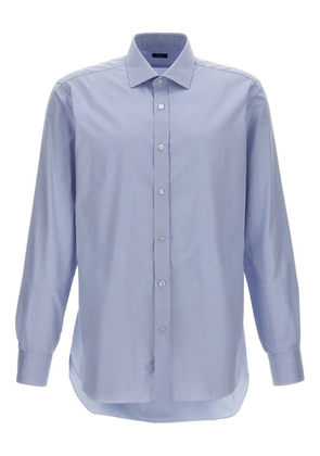 Barba button-cuffed poplin shirt - Blue