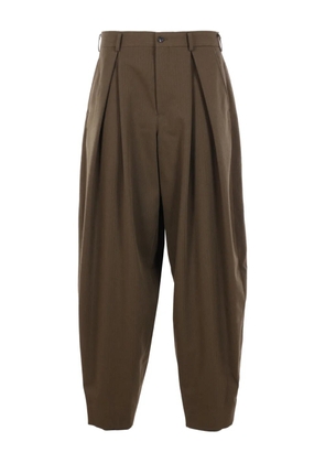 Comme des Garçons Homme Plus pleated herringbone trousers - Brown