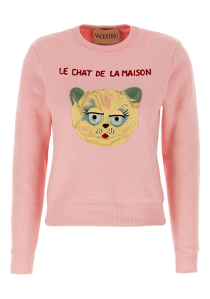 Valentino Garavani cat-embroidered sweatshirt - Pink