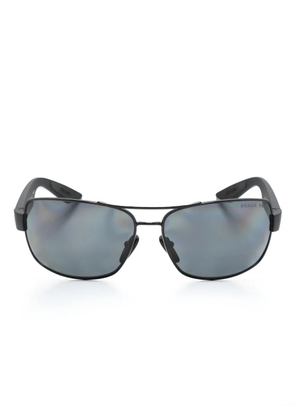 Prada Eyewear rectangle-frame logo-print sunglasses - Black
