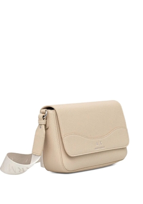 Armani Exchange curved-flap shoulder bag - Neutrals