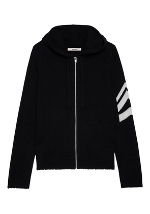 Zadig&Voltaire zip-up long-sleeve cashmere hoodie - Black