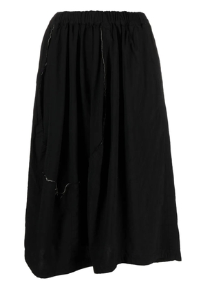 Comme Des Garçons Comme Des Garçons topstitched asymmetric midi skirt - Black