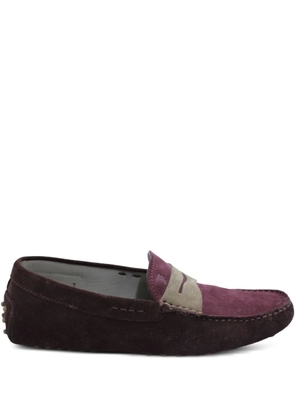 Tod's Gommino pebble-detail suede penny loafers - Purple