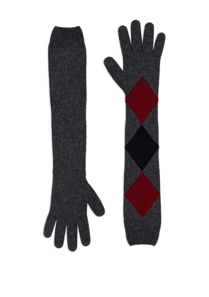 Proenza Schouler argyle-pattern long gloves - Grey