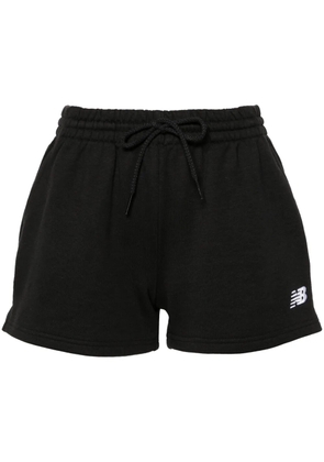 New Balance logo-embroidered drawstring track shorts - Black