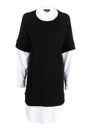 Karl Lagerfeld layered shirt sweatshirt dress - Black