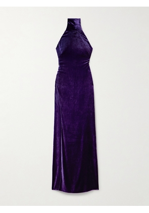 Ralph Lauren Collection - Tatum Velvet Halterneck Gown - Purple - US2,US4,US6,US8