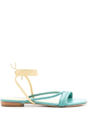 Sarah Chofakian Courtney braided-strap flat sandals - Blue