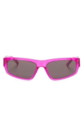 Balenciaga Eyewear logo-print rectangle-frame sunglasses - Pink