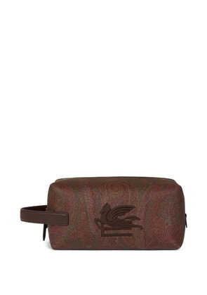 ETRO pegaso embroidery arnica pouch - Brown