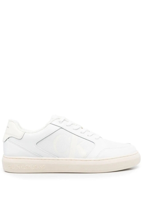 Calvin Klein Jeans logo-print leather sneakers - White