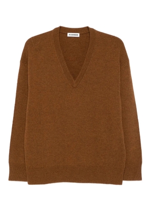 Jil Sander V-neck wool-blend sweater - Brown