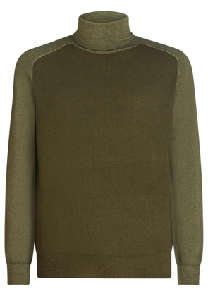 ETRO Pegaso-embroidered roll-neck jumper - Green