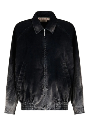 Marni washed zip-up bomber jacket - Black