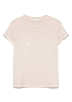 Blumarine logo jersey T-shirt - Pink