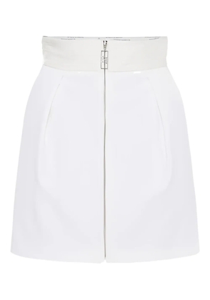 Elisabetta Franchi pleated logo-piping mini skirt - White