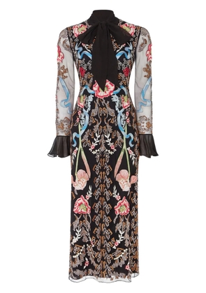 Temperley London Bilbao Tie midi dress - Black