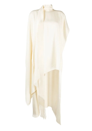 Taller Marmo attached-scarf asymmetric kaftan dress - Neutrals